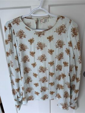 Wilfred Cream Blouse with Brown Floral Print